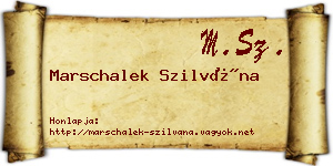 Marschalek Szilvána névjegykártya